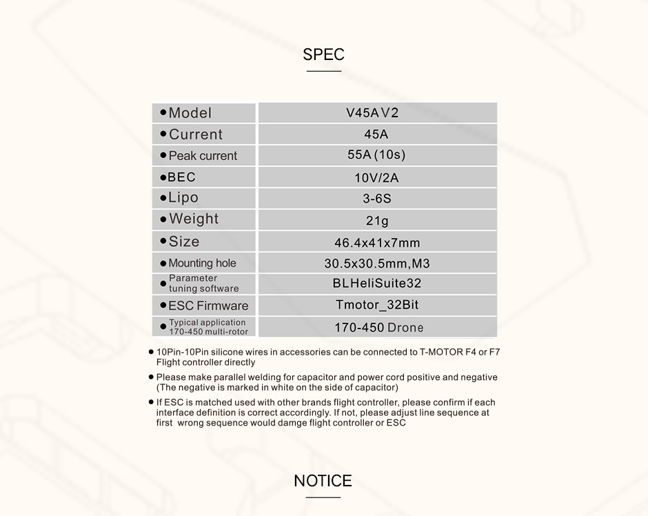 تصویر اسپید کنترل T-MOTOR VELOX V45A V2