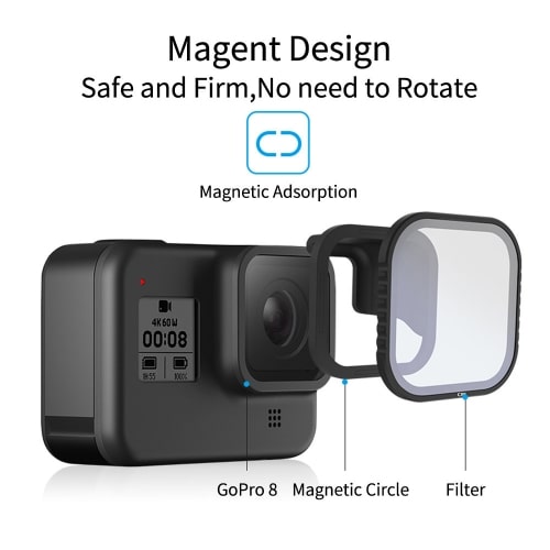 تصویر فیلتر TELESIN ND8/16/32 Magnetic Filter Set Lens Protector ND Filter For GoPro Hero8 Black