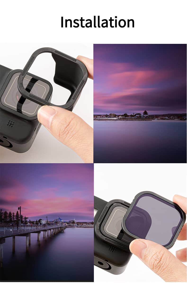 تصویر فیلتر TELESIN ND8/16/32 Magnetic Filter Set Lens Protector ND Filter For GoPro Hero8 Black