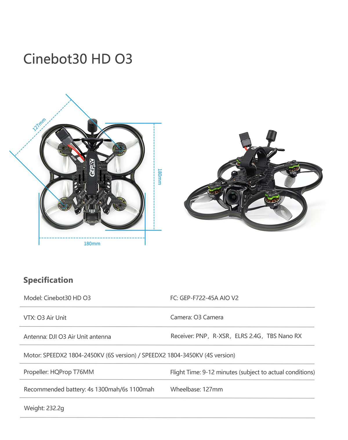 GEPRC Cinebot30 HD O3 FPV Drone