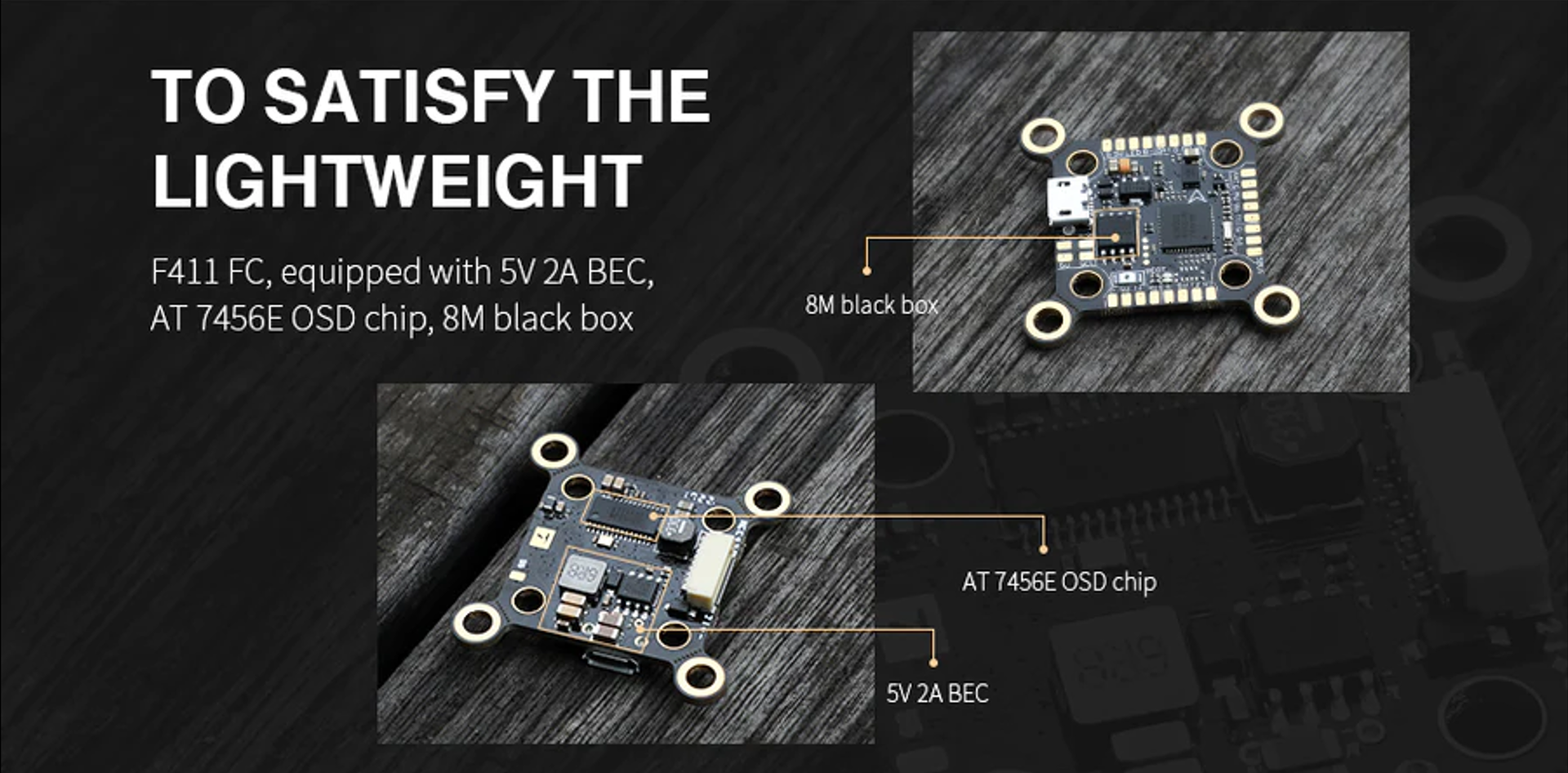 T-MOTOR VELOX Lite F411 FPV Flight Controller