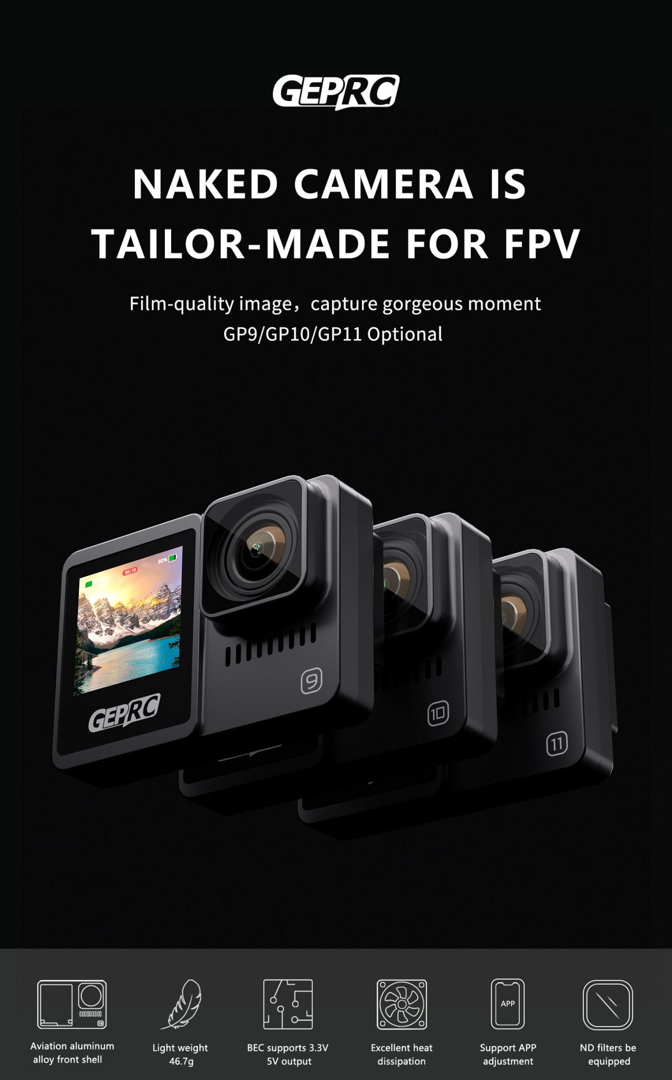 GEPRC Naked Camera GP9/GP10/GP11/GP12 Kits