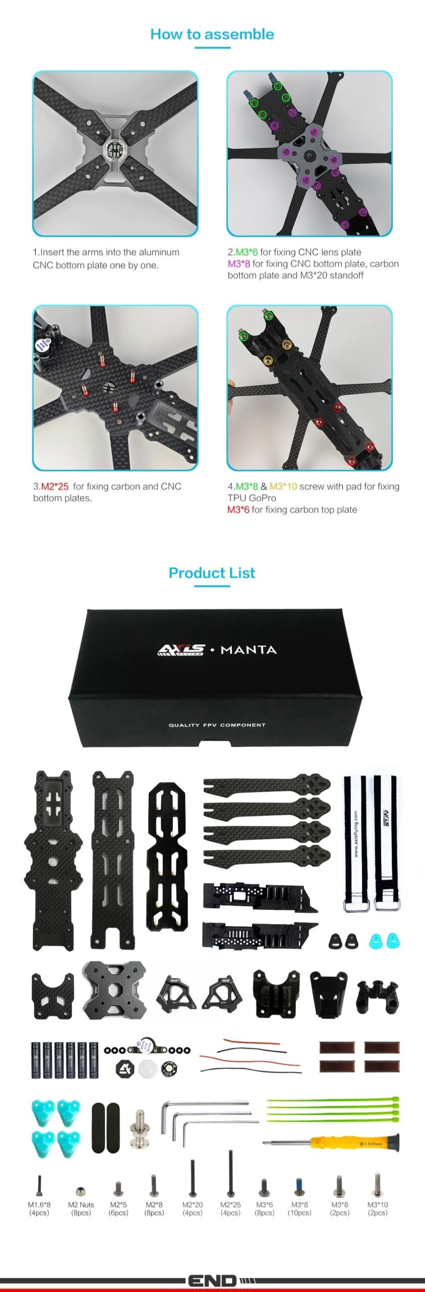 فریم Axisflying Manta 3.6inch FPV Frame