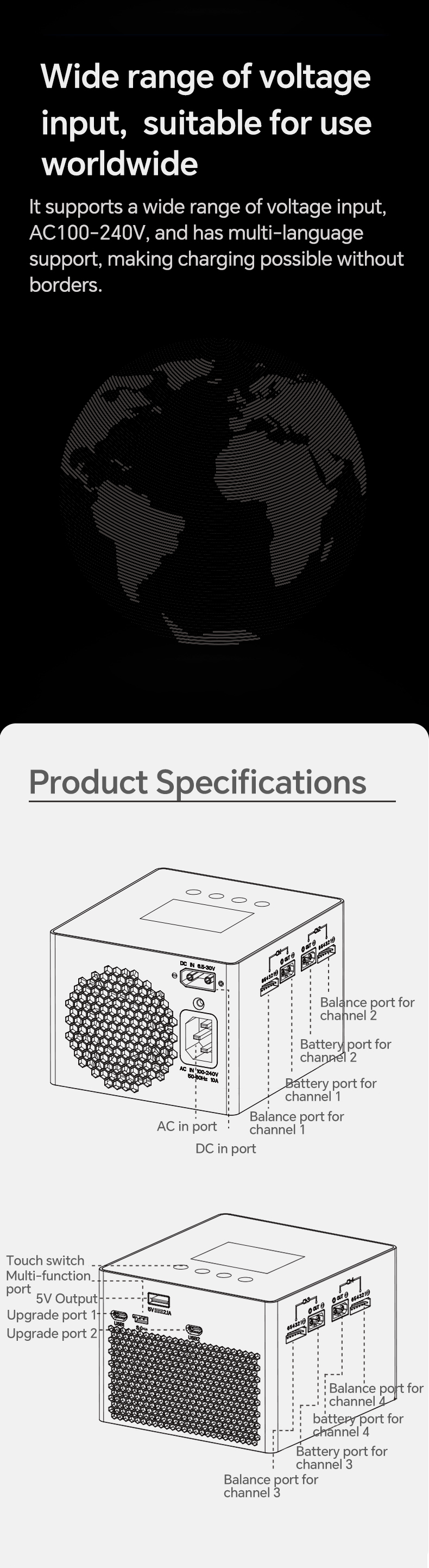 HOTA F6 + ACDC AC500W DC Battery Chargery